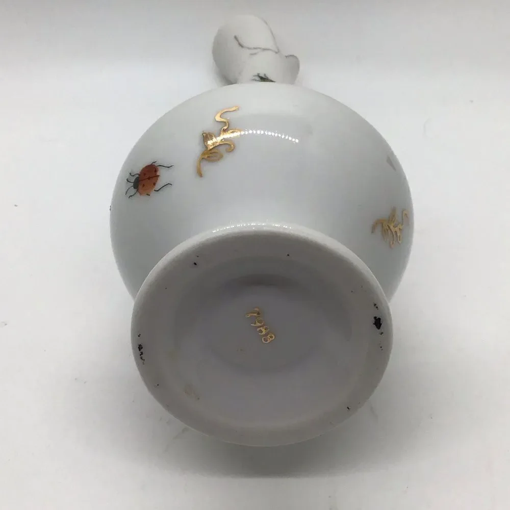 Vintage Lenwile Ardalt Handpainted butterfly and bug ewer vase.